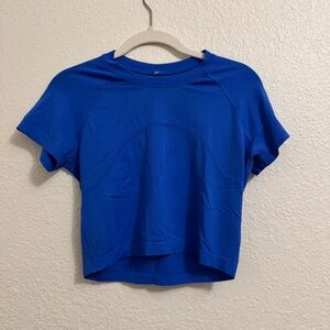 Blue Lululemon top cropped size 8